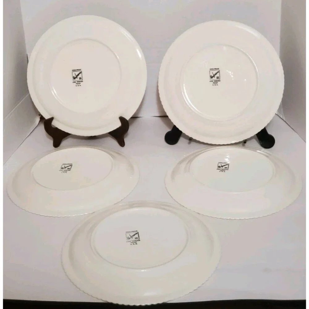 Harkerware Chesterton Beige Tan Plates Medium Lunch Plate 5 Pc Lot 9.25